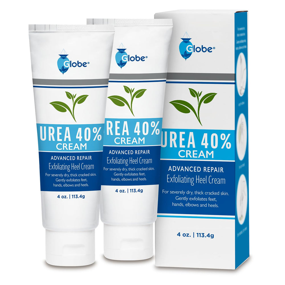 Globe Urea 40% Cream tube dispensing for skincare routine