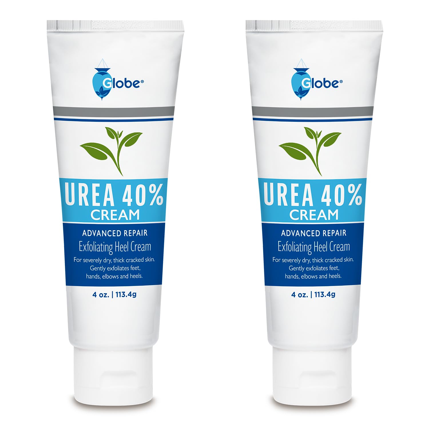 Globe Urea 40% Cream two-pack bottles front view, deep moisturization emphasis