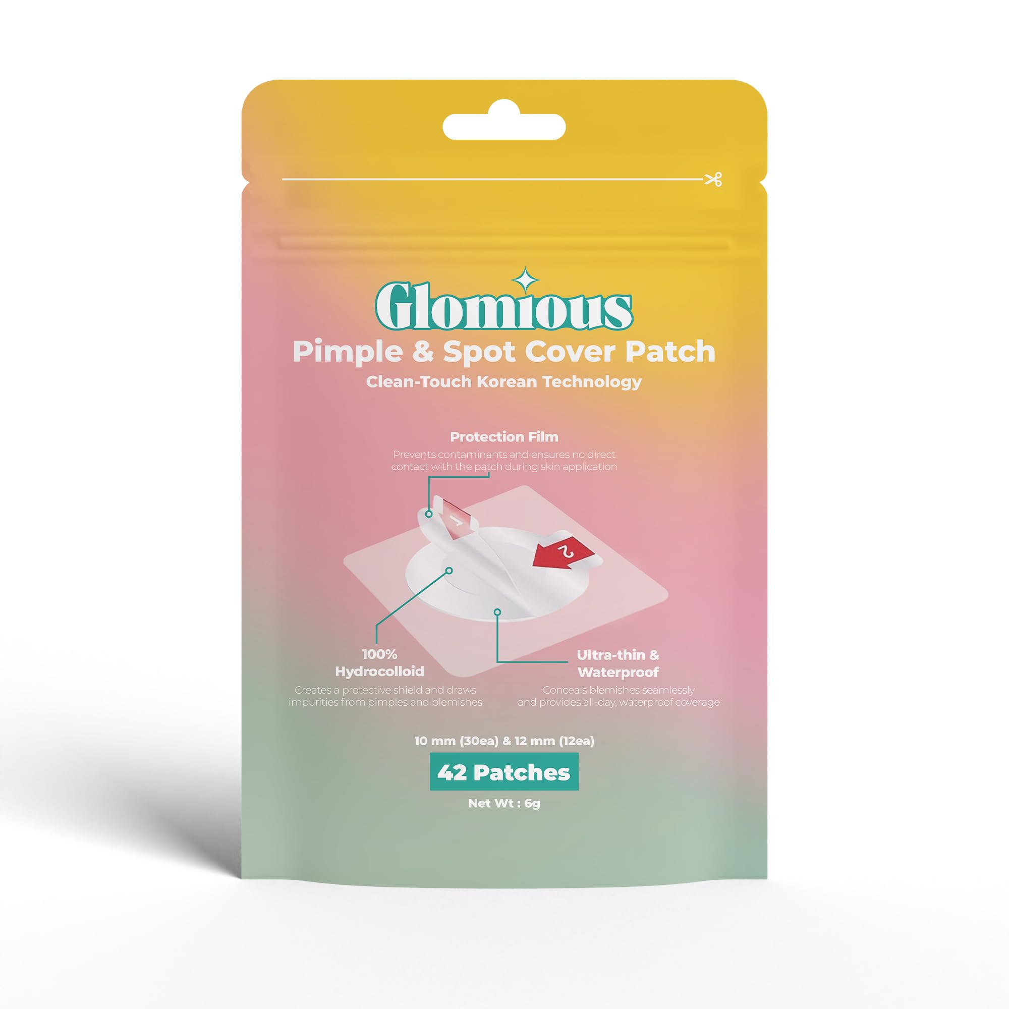 Glomious Pimple Patches on the face, invisible protection for blemishes during makeup