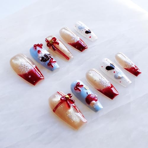 GLORS nails show red cat eye effect and apple motifs for holidays