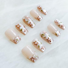GLORS Pearl decorations on ballerina nails enhance sophisticated style
