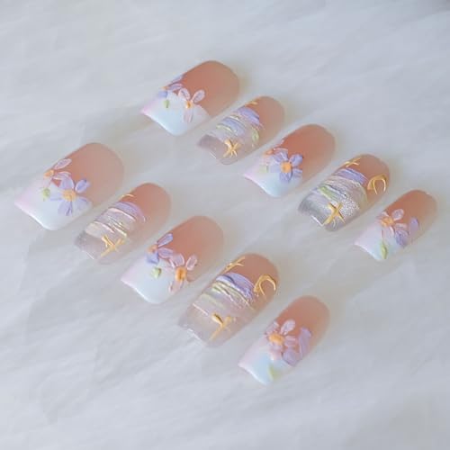 GLORS Purly nails deliver salon-like finish with 3D floral embellishments for special occasions.