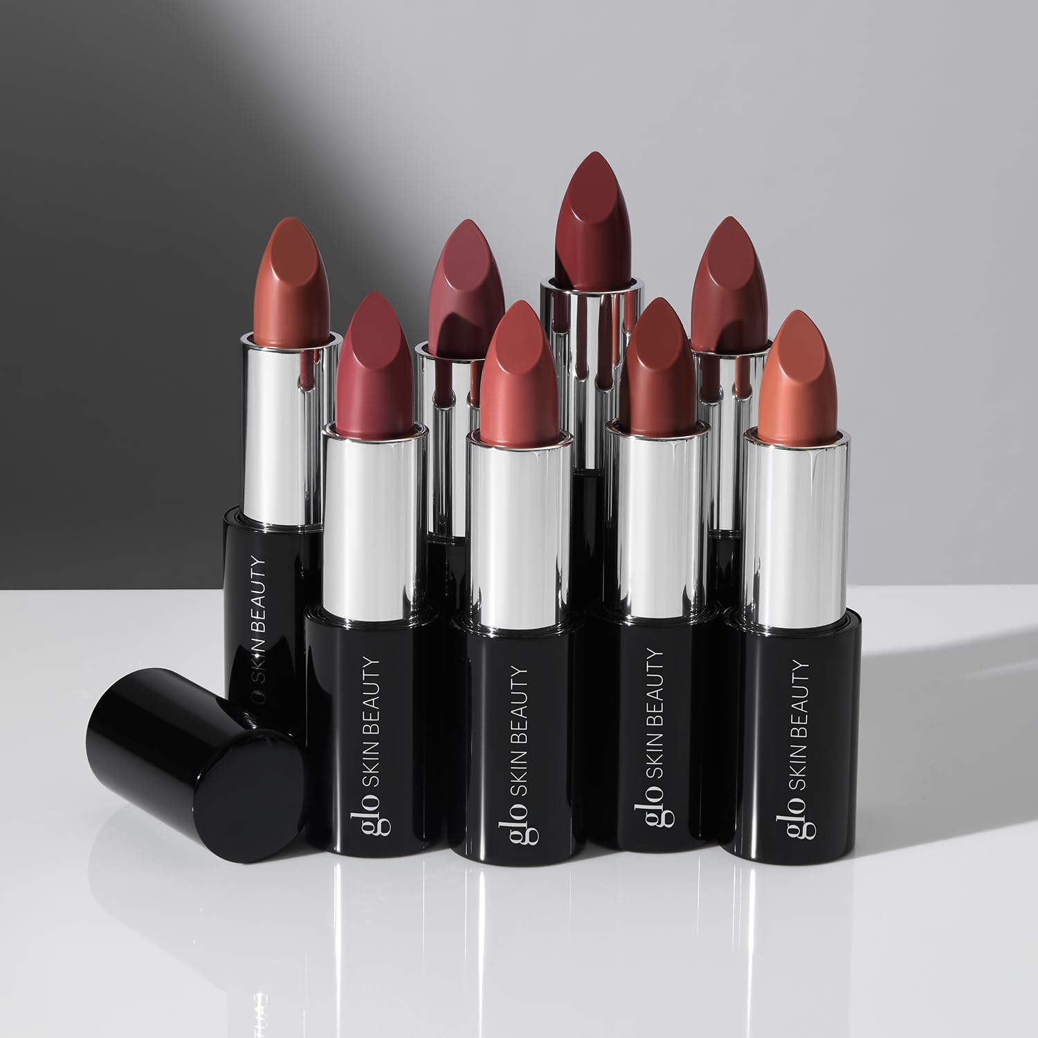 Glo Skin Beauty Satin Lipstick Napa texture close-up shows creamy, velvety finish.