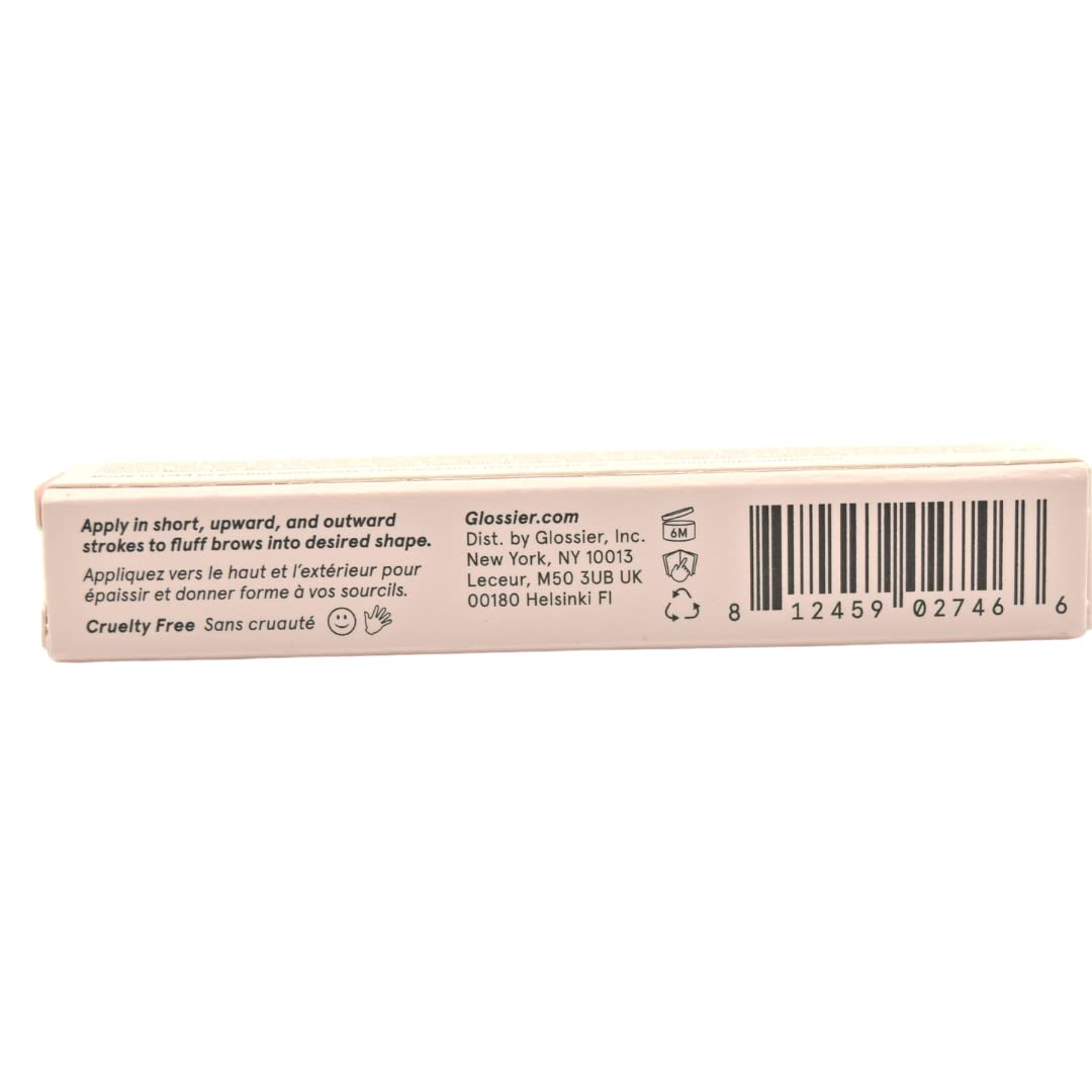 Glossier Boy Brow gel-texture closeup emphasizes creamy conditioning formula.