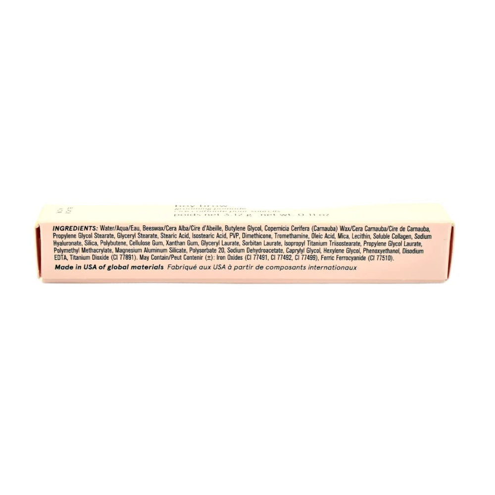 Packaging highlights gluten-free and cruelty-free credentials of Glossier Boy Brow.