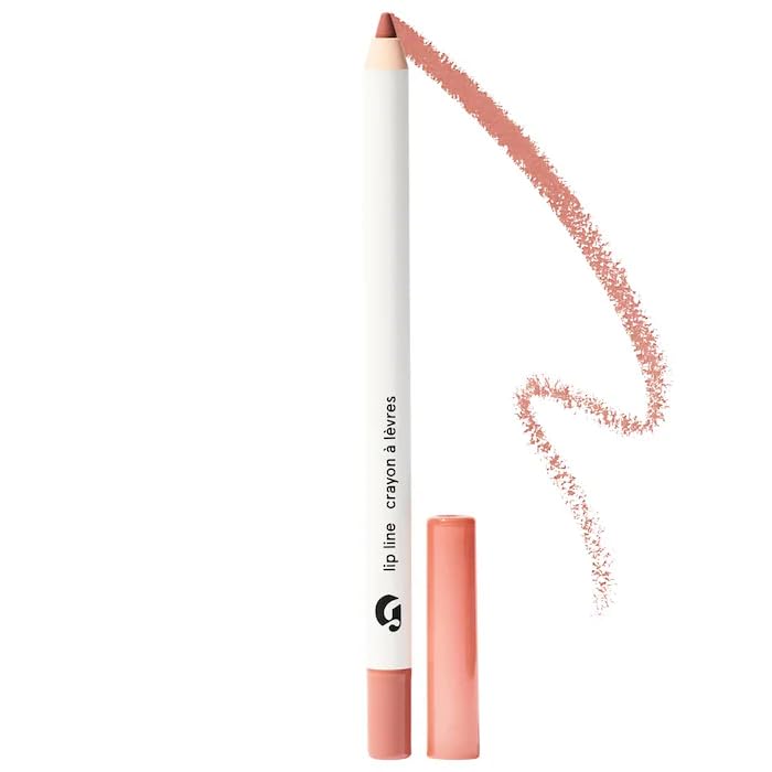 Glossier Lip Liner Graze swatch shows creamy texture and natural color definition.