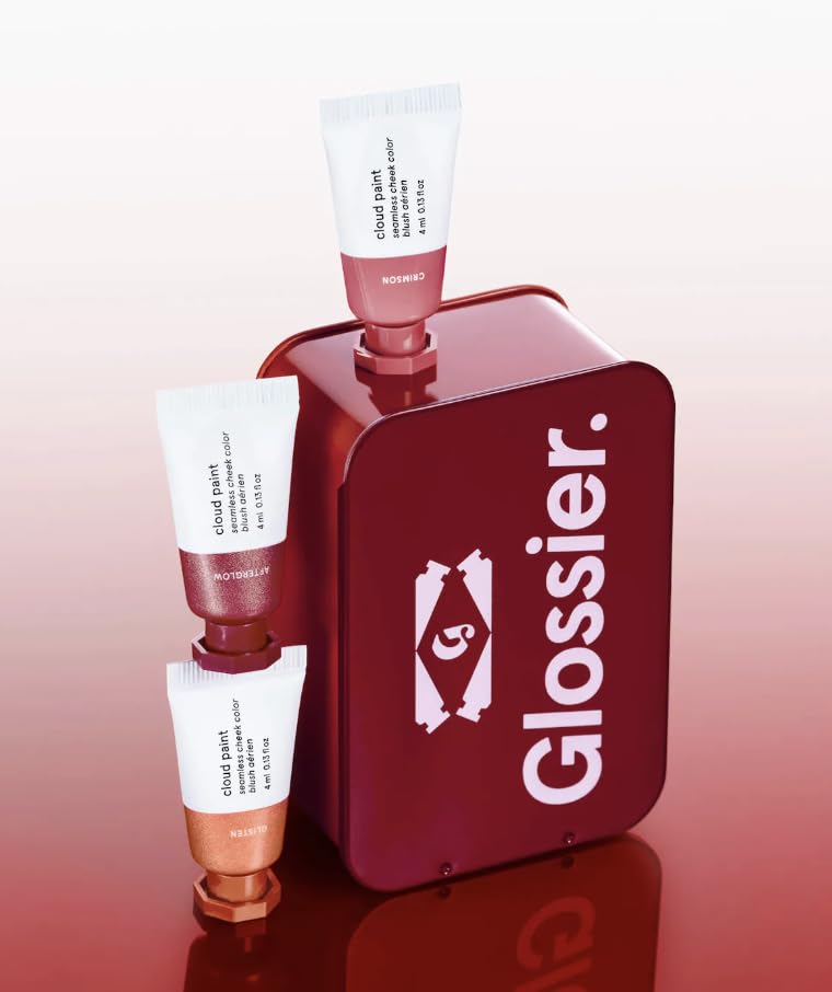Glossier Cloud Paint Afterglow mauve swatch for soft-focus radiance.
