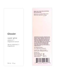 Glossier Super Glow serum packaging and bottle for daily use and glow.
