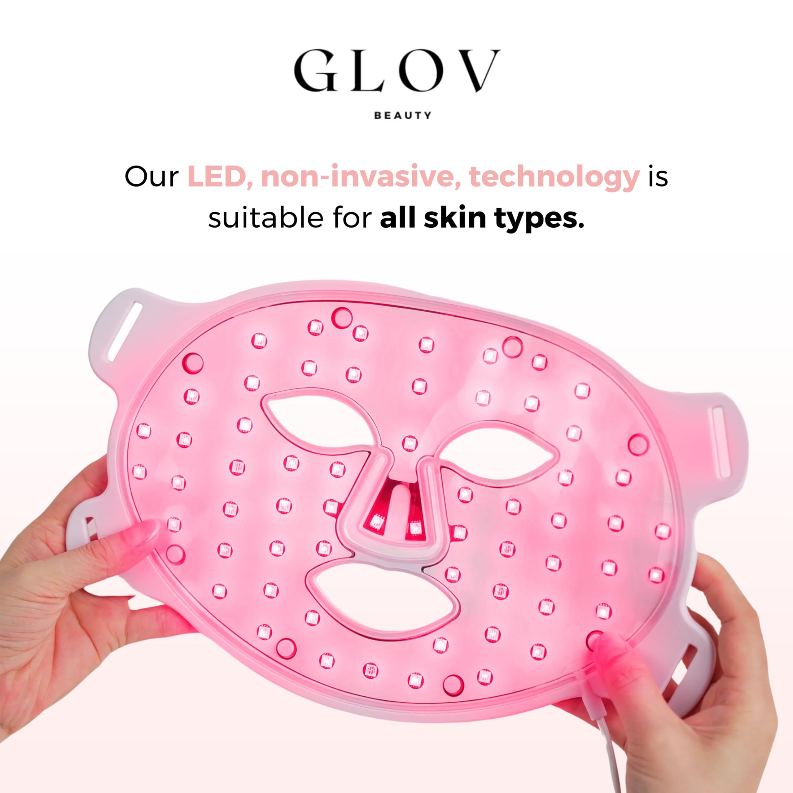 Glov Beauty adjustable head strap ensures secure wear during treatment.