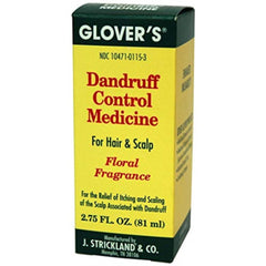 Glover's Dandruff Control Medicine bottle with floral fragrance for scalp relief