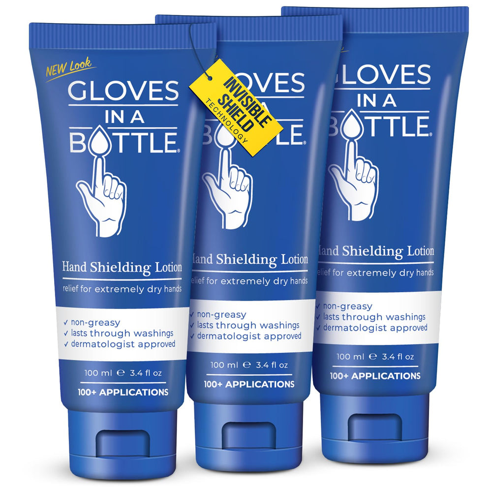 Gloves In A Bottle Shielding Lotion 3-pack box highlights value and packaging