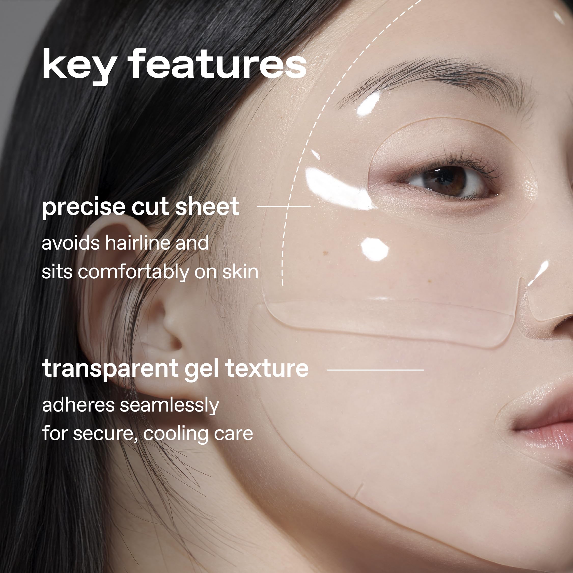 Glow Aloe Hydrogel Mask packaging-display shows three-sheets set.