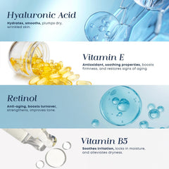 Glow Elixir retinol serum dropper applying on skin for smooth texture.