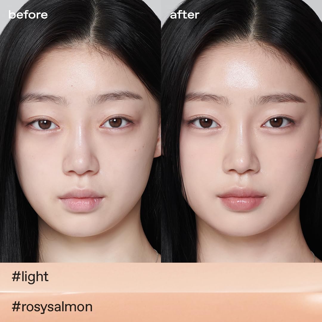 Glow concealer in light shade targets blemishes for seamless finish.