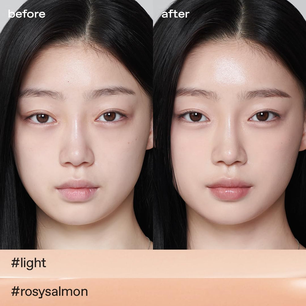 Glow concealer in light shade targets blemishes for seamless finish.