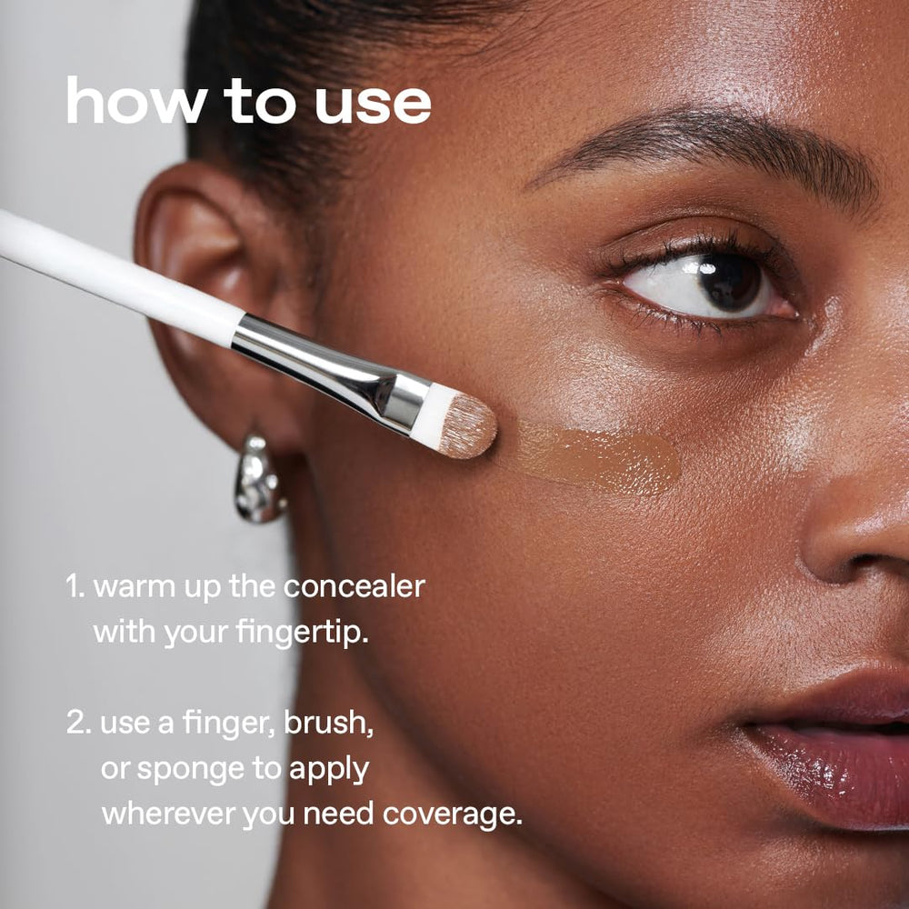 Glow Not Dry Concealer on skin post-blend for seamless coverage.