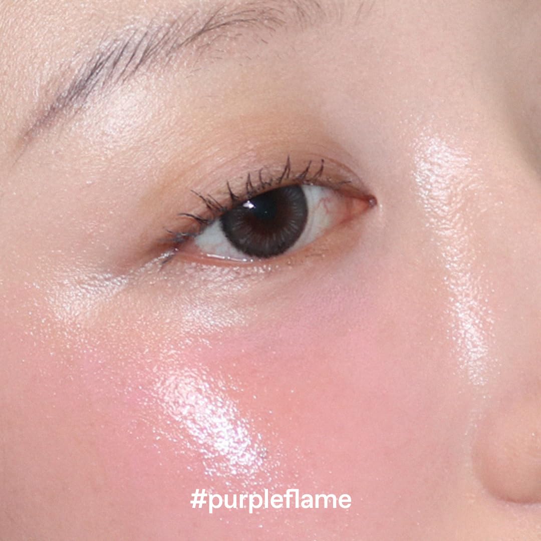 Glow PurpleFlame brush application demonstrates buildable color for natural dewy finish.