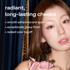 Glow PurpleFlame packaging closeup reveals premium three-layer oil blush design.