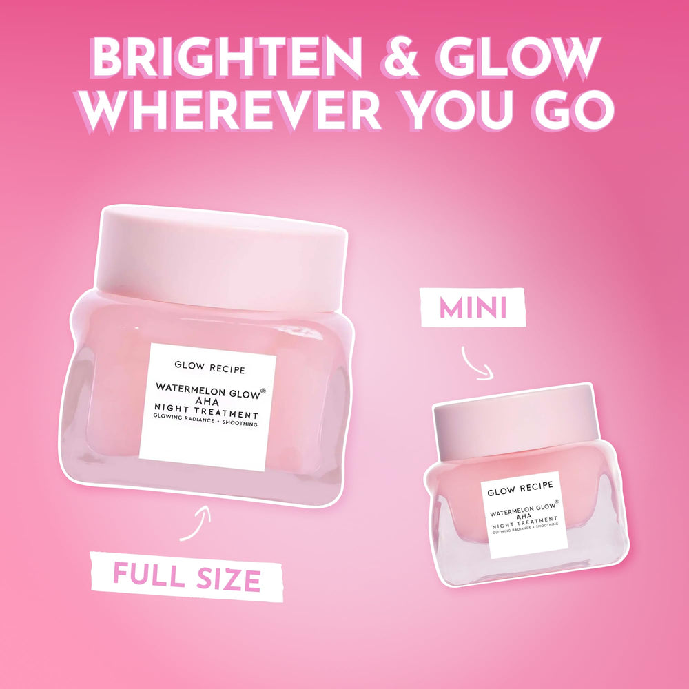Glow Recipe AHA y ácido láctico exfoliantes nocturnos para renovación gradual.