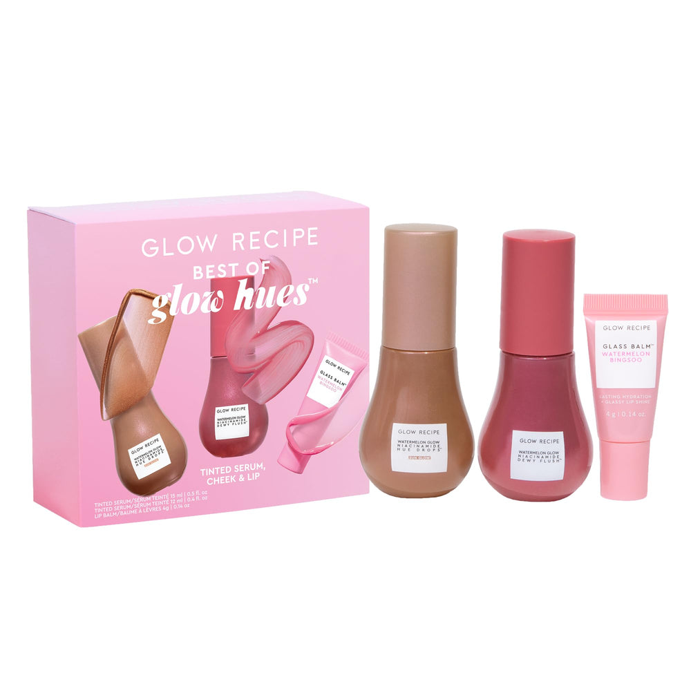 Glow Recipe Best of Glow Hues Kit travel set with hue drops Sun Glow for radiant skin