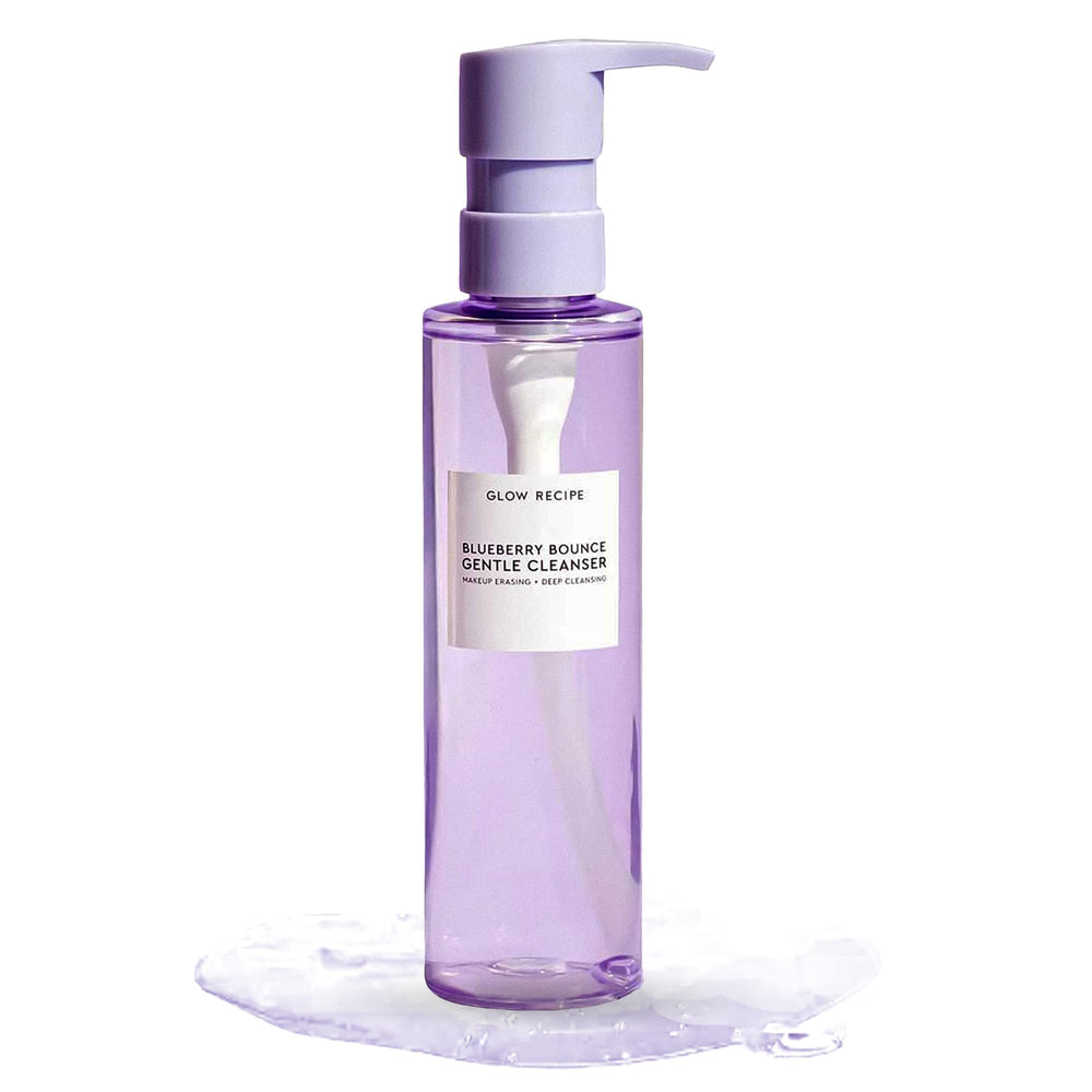 Glow Recipe Blueberry Bounce bottle pour for gentle cleansing and hydration.