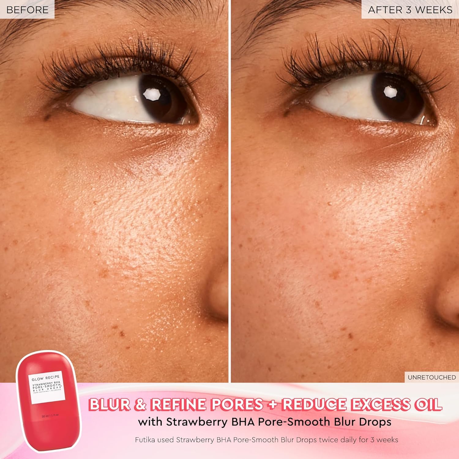 Glow Recipe Blur Drops application scene for primed skin