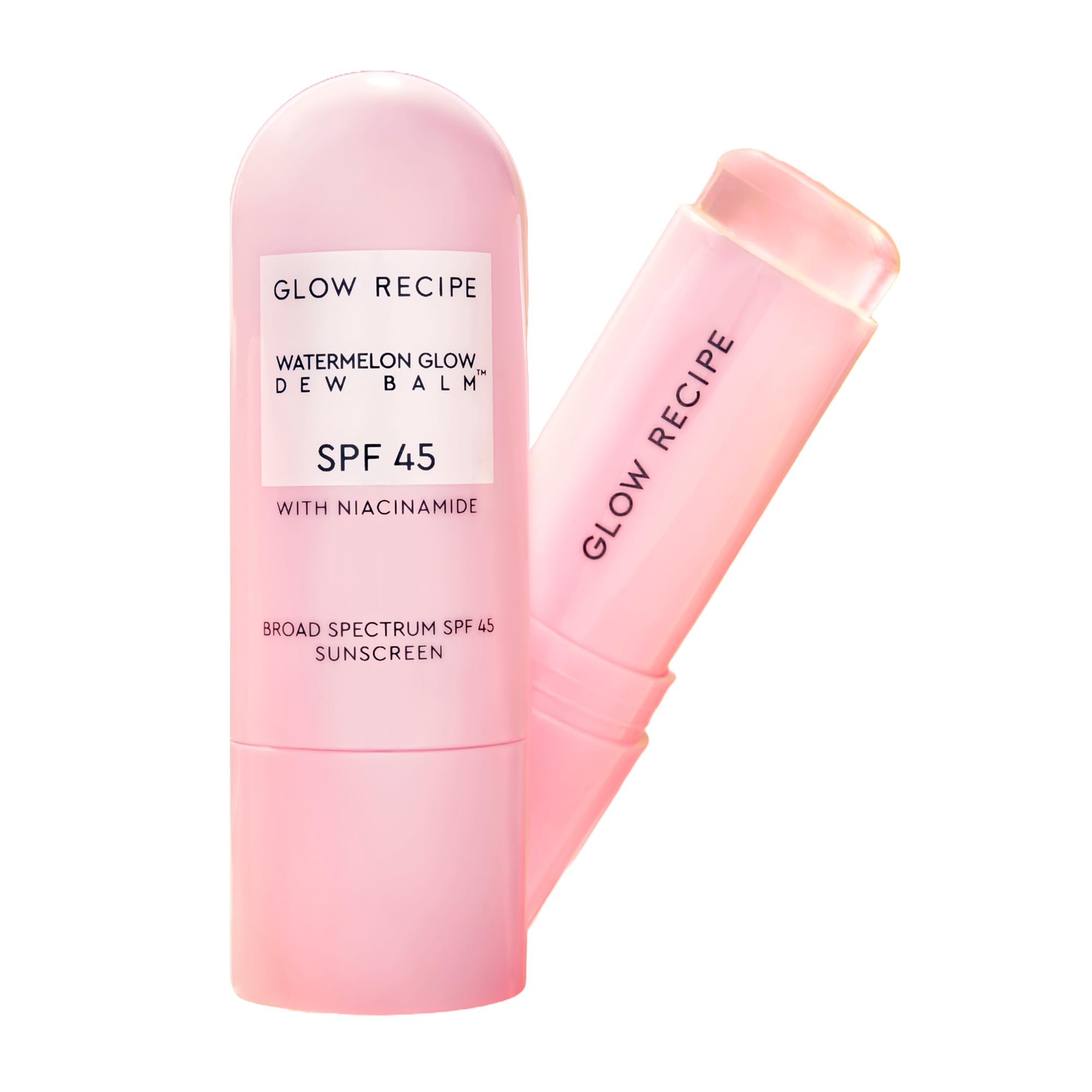 Glow Recipe sunscreen stick SPF 45 travel size for on-the-go protection.