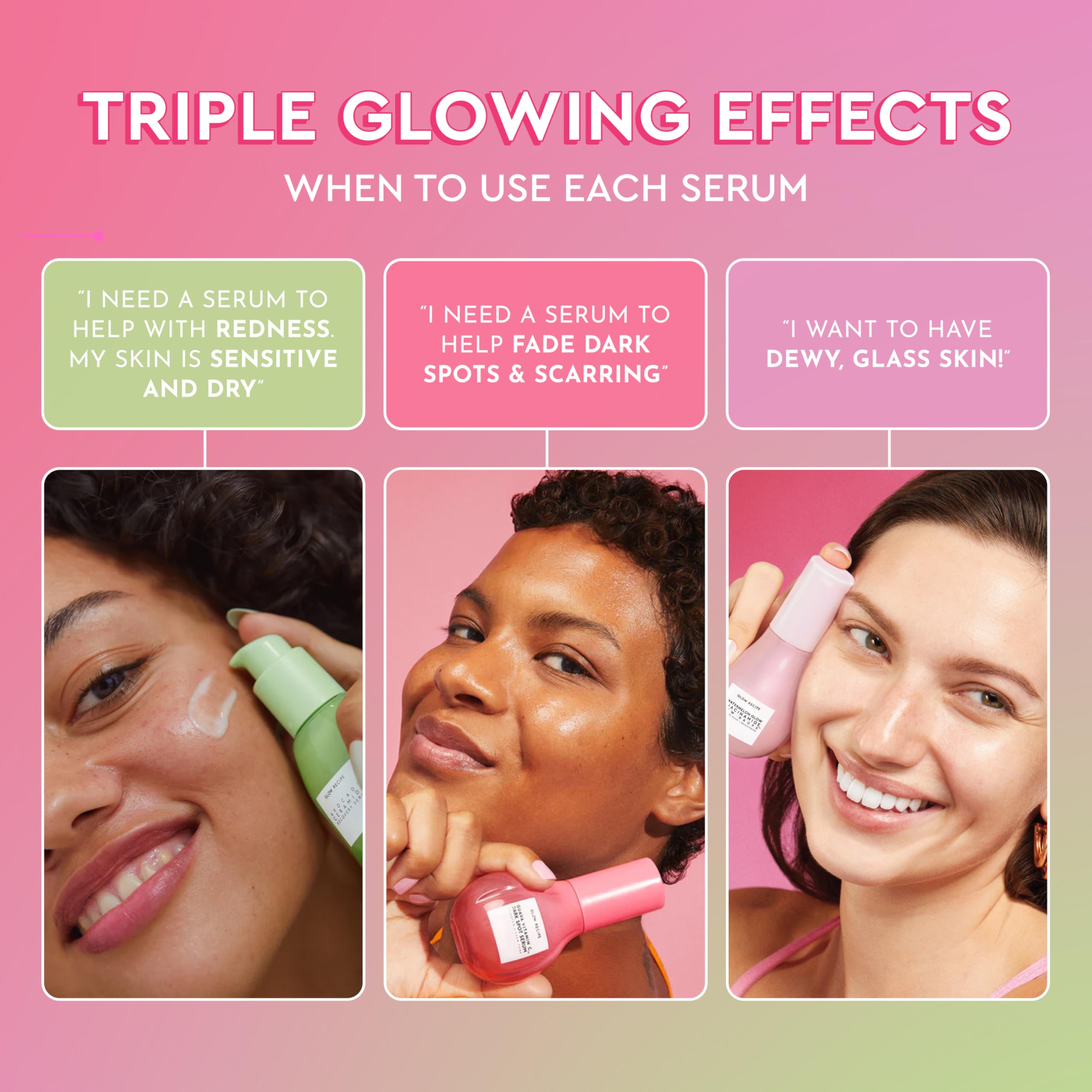 Glow Recipe Guava Dark Spot Serum targets uneven tone with brightening potential.