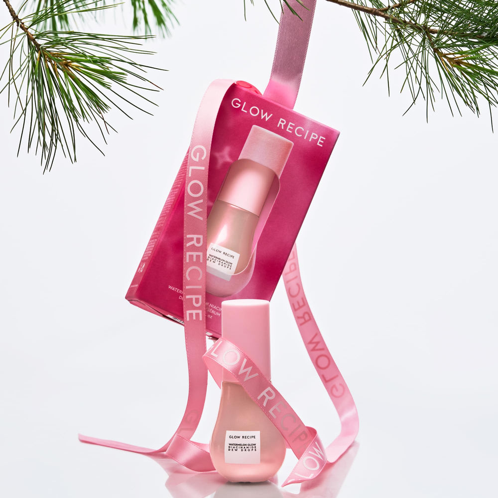 Glow Recipe holiday ornament packaging image highlights festive gifting vibes