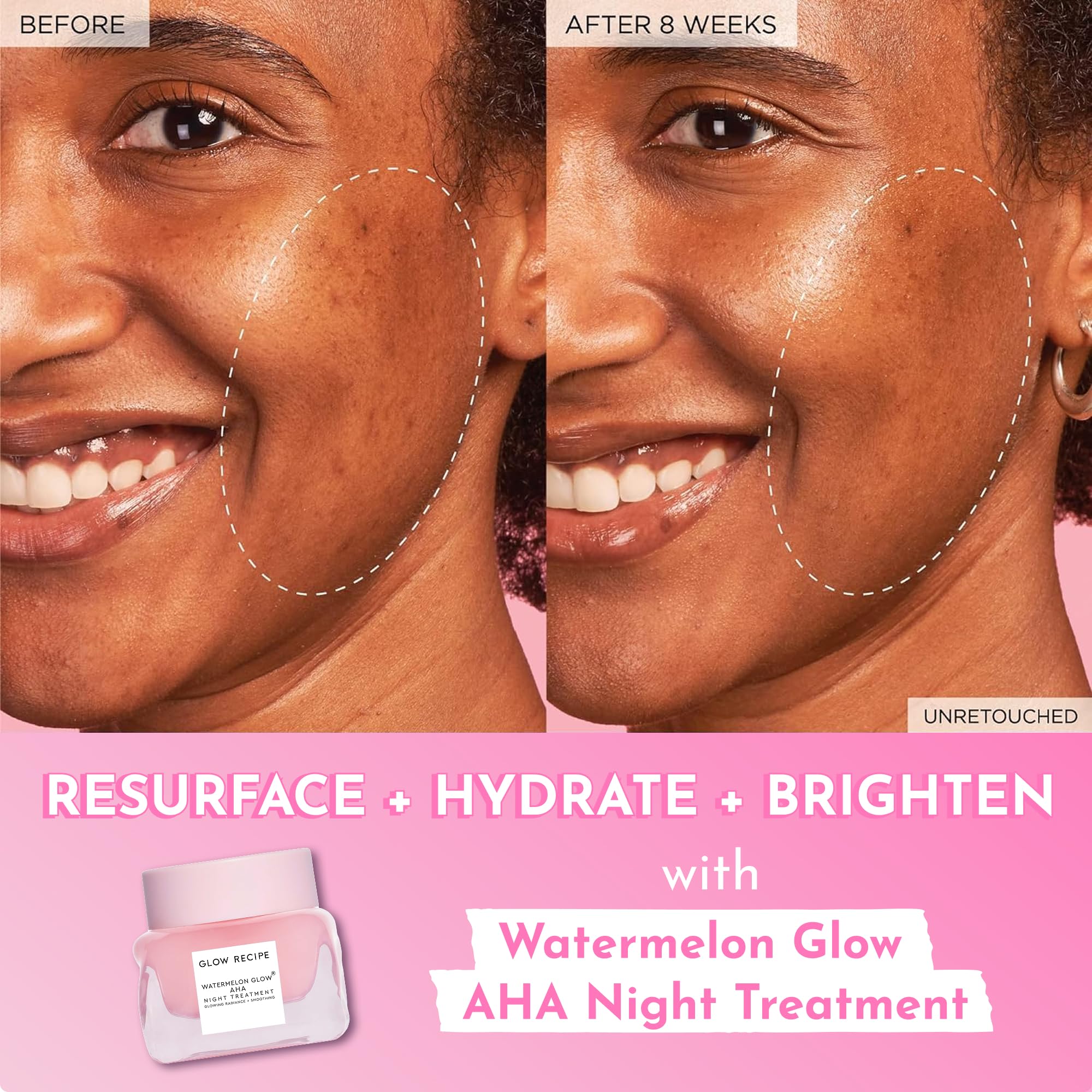 Glow Recipe Hyaluronic acid multiweight hydration visuals for plump, smooth skin.