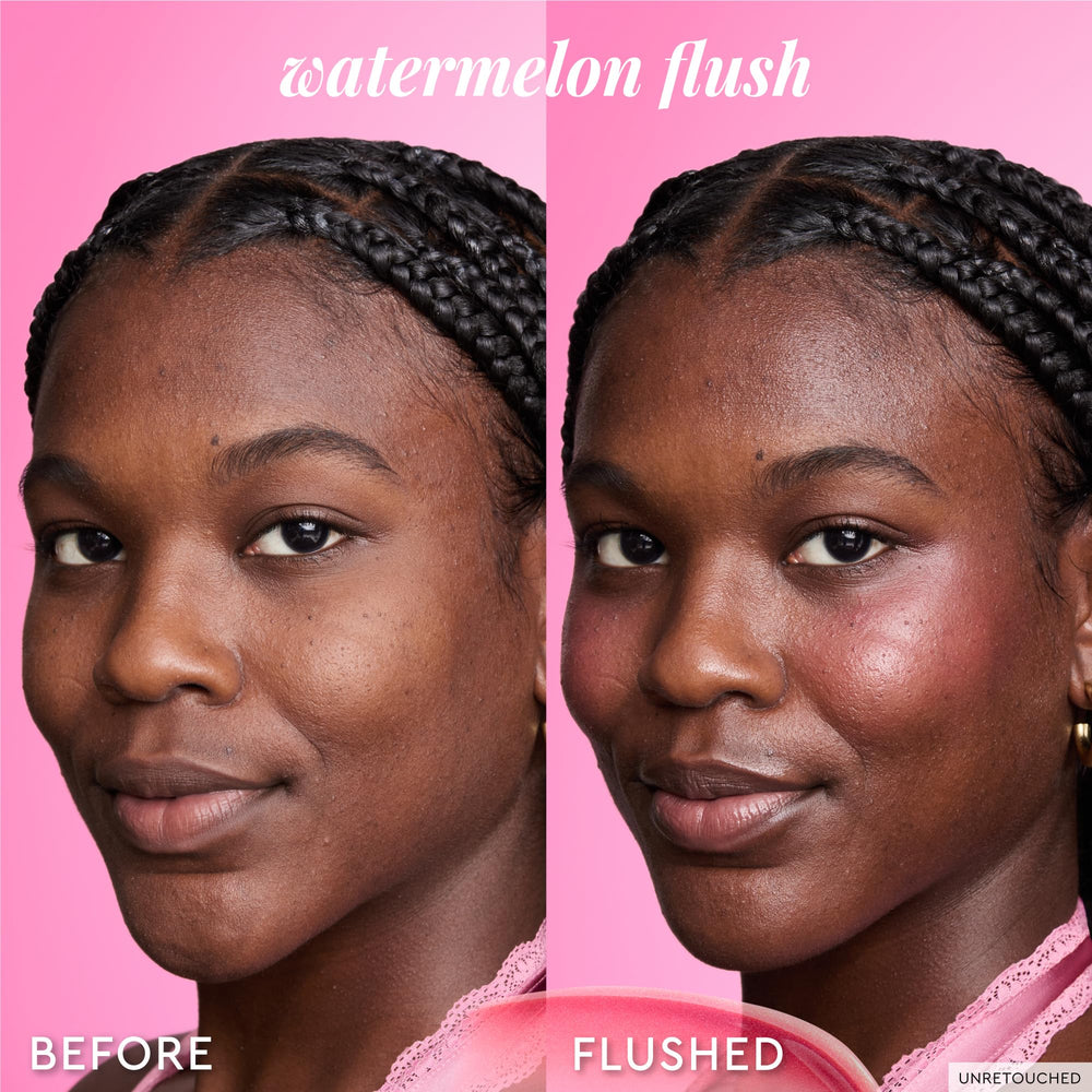 Two sheer hues of Glow Recipe flush serum for buildable payoff