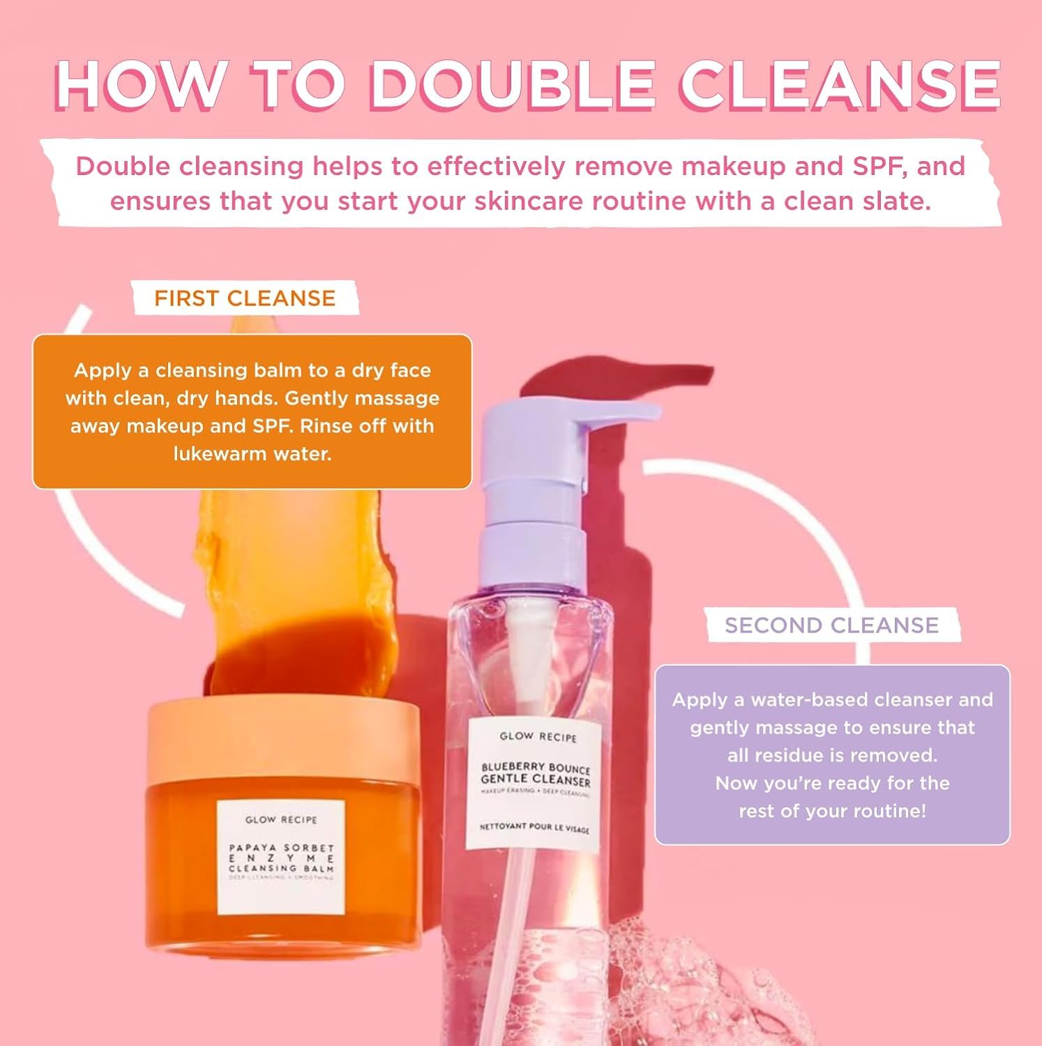 Glow Recipe balm emulsifies into a milky texture during rinsing