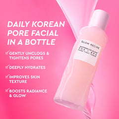 Glow Recipe PHA + BHA toner bottle top highlights easy pump application for quick routines.