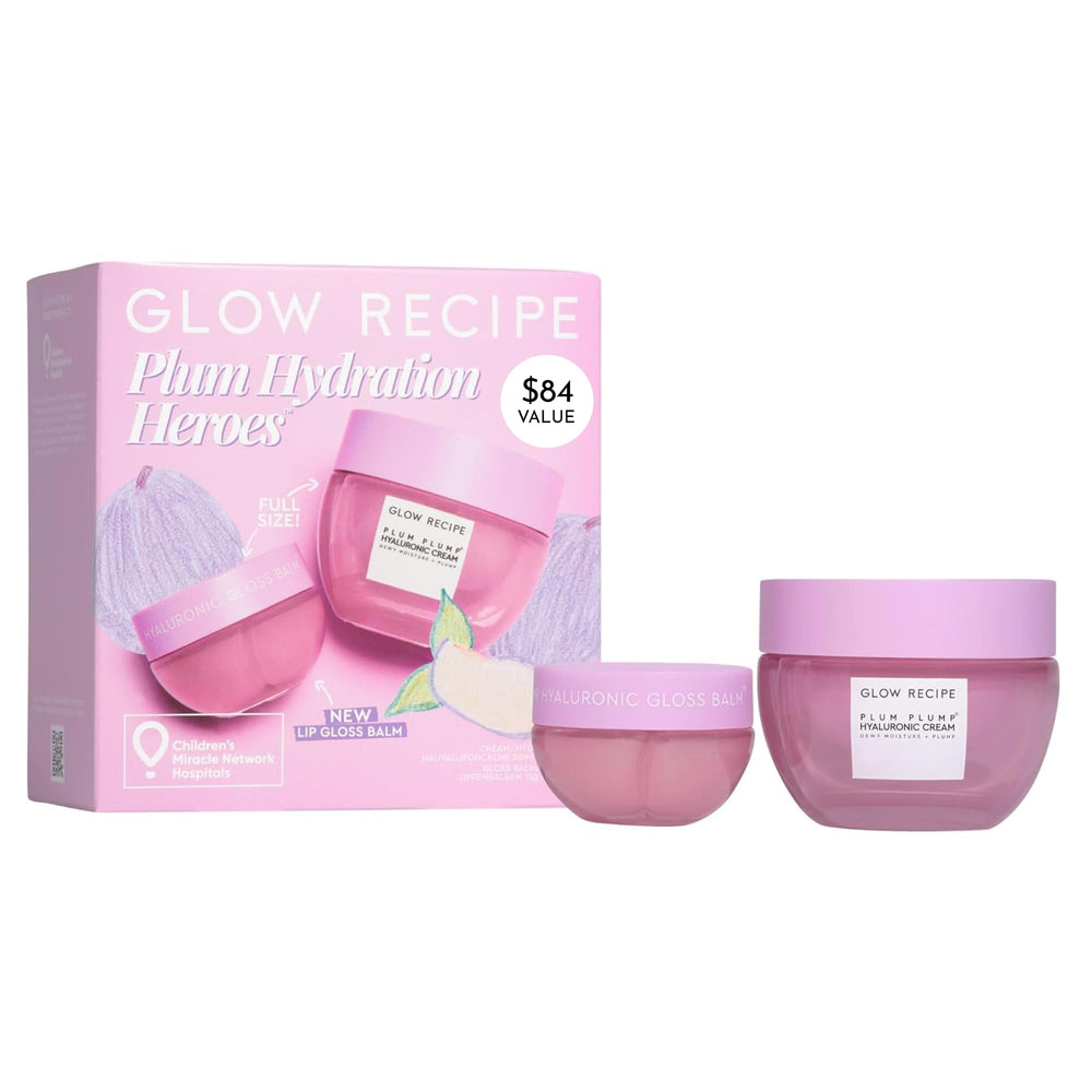 Glow Recipe Plum Plump Hyaluronic Cream bottle close-up showing packaging and hydration benefits