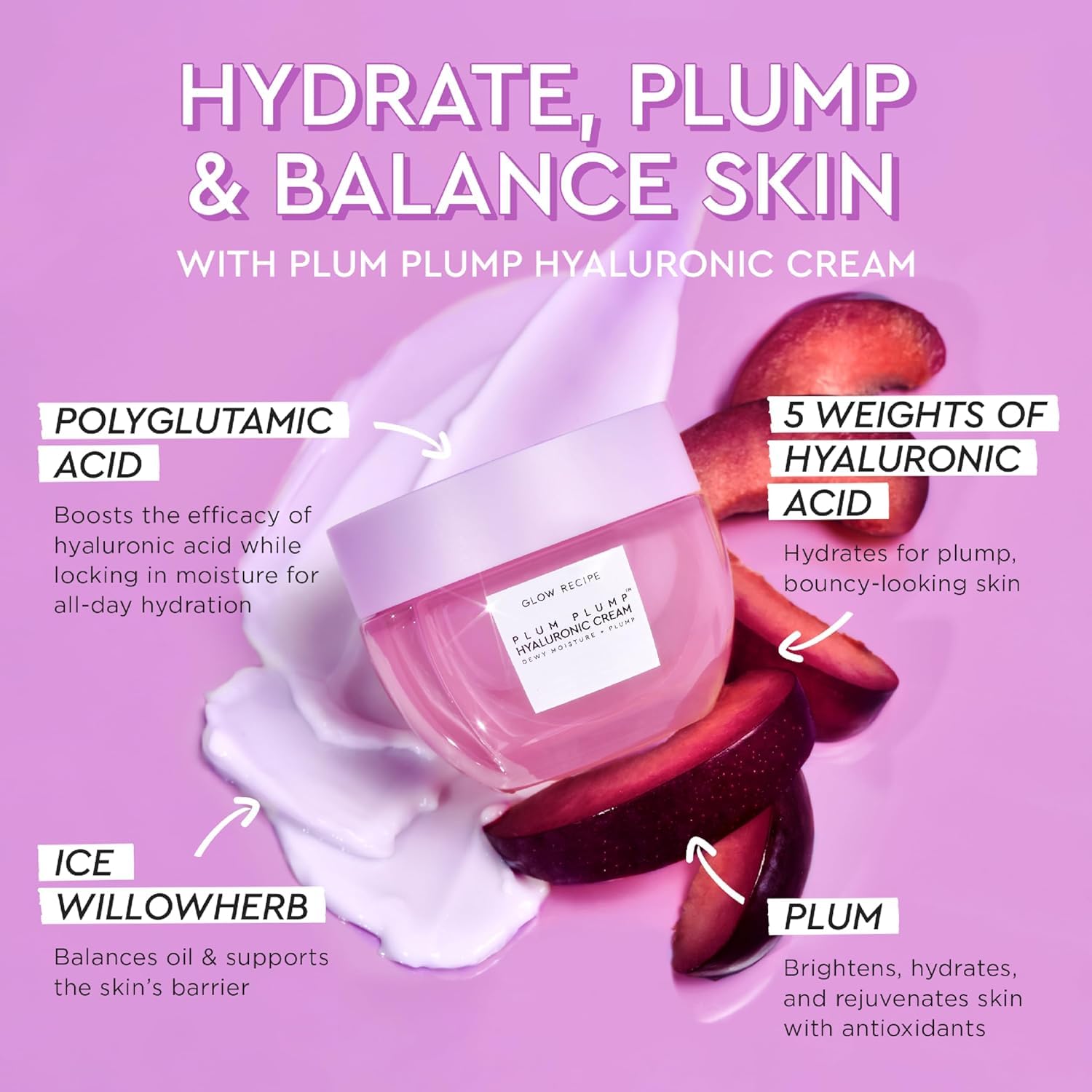 Glow Recipe Plum Plump jar refill emphasizes eco‑friendly design.