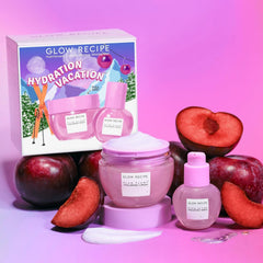 Glow Recipe Plum Plump serum swirl highlights gel‑like texture for quick absorption.