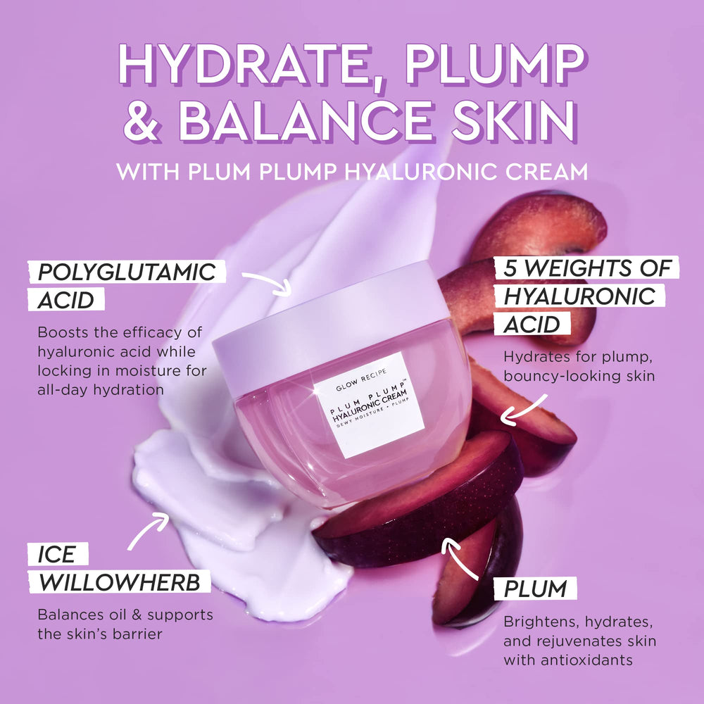 Raspberry extract and plum antioxidants featured in Glow Recipe hydration duo