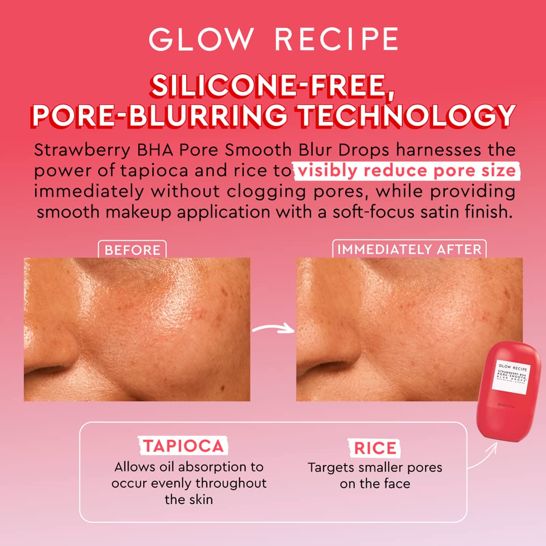 Glow Recipe Poreless Primer blurred satin finish on skin.