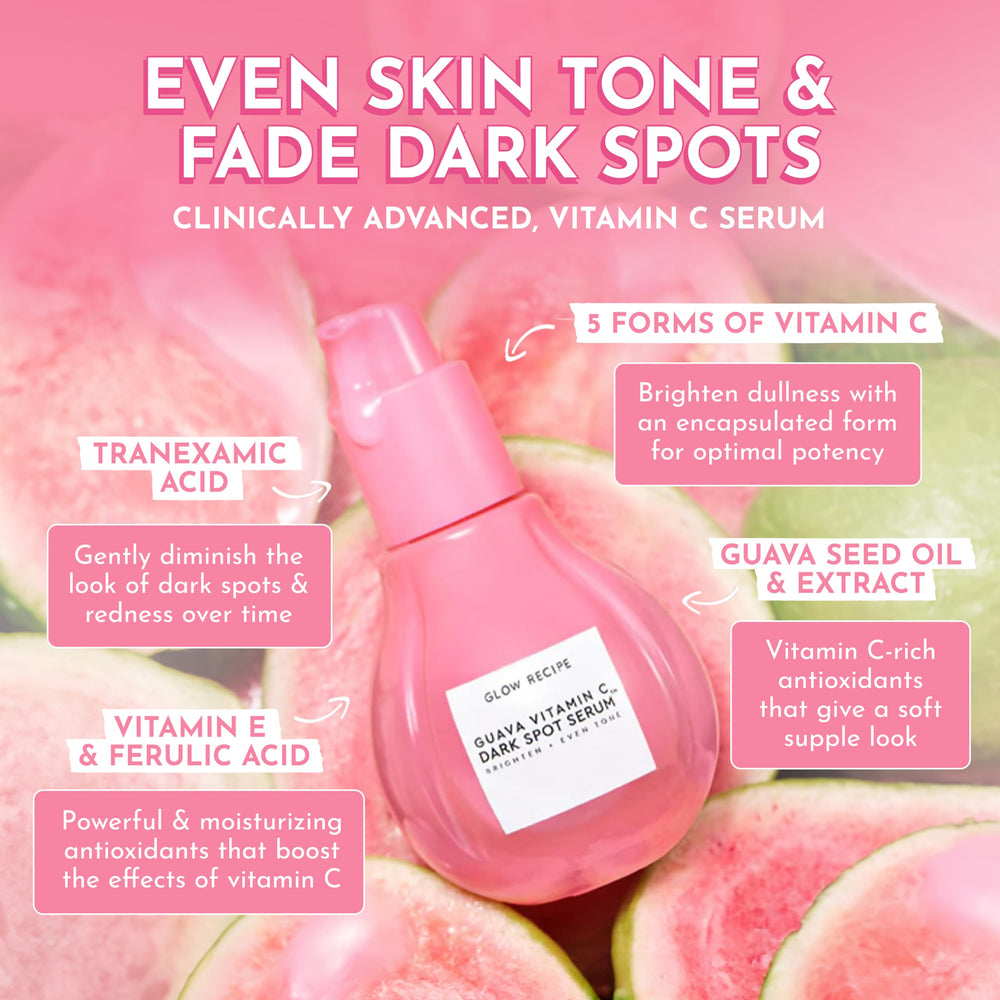 Glow Recipe guava serum texture swirl indicating smooth, quick absorption.