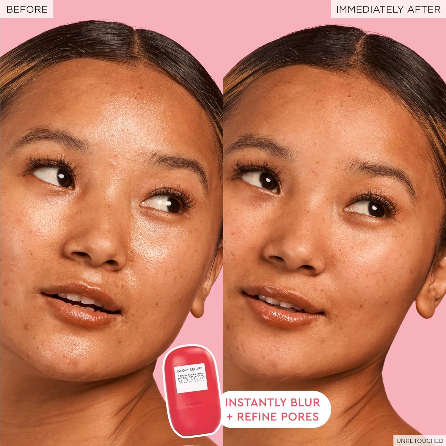 Glow Recipe skincare routine in use for pore refinement and glow