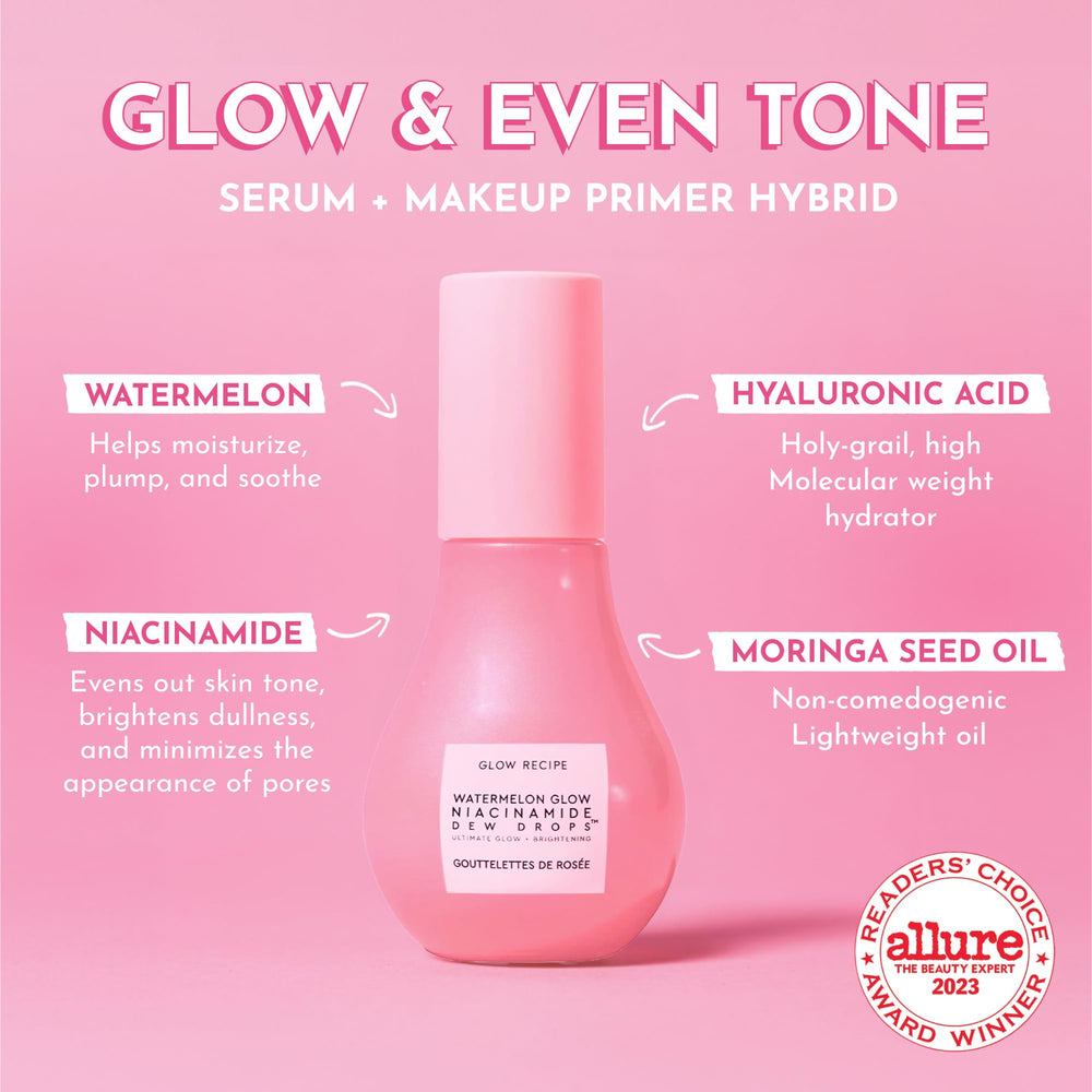 Glow Recipe skin glow close-up shows luminous, healthy-looking skin.