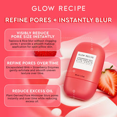 Glow Recipe Strawberry enzyme Blur Drops close-up showing oil absorption