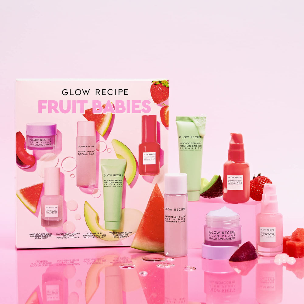 Glow Recipe Strawberry Smooth BHA + AHA Serum exfoliates for clearer skin.
