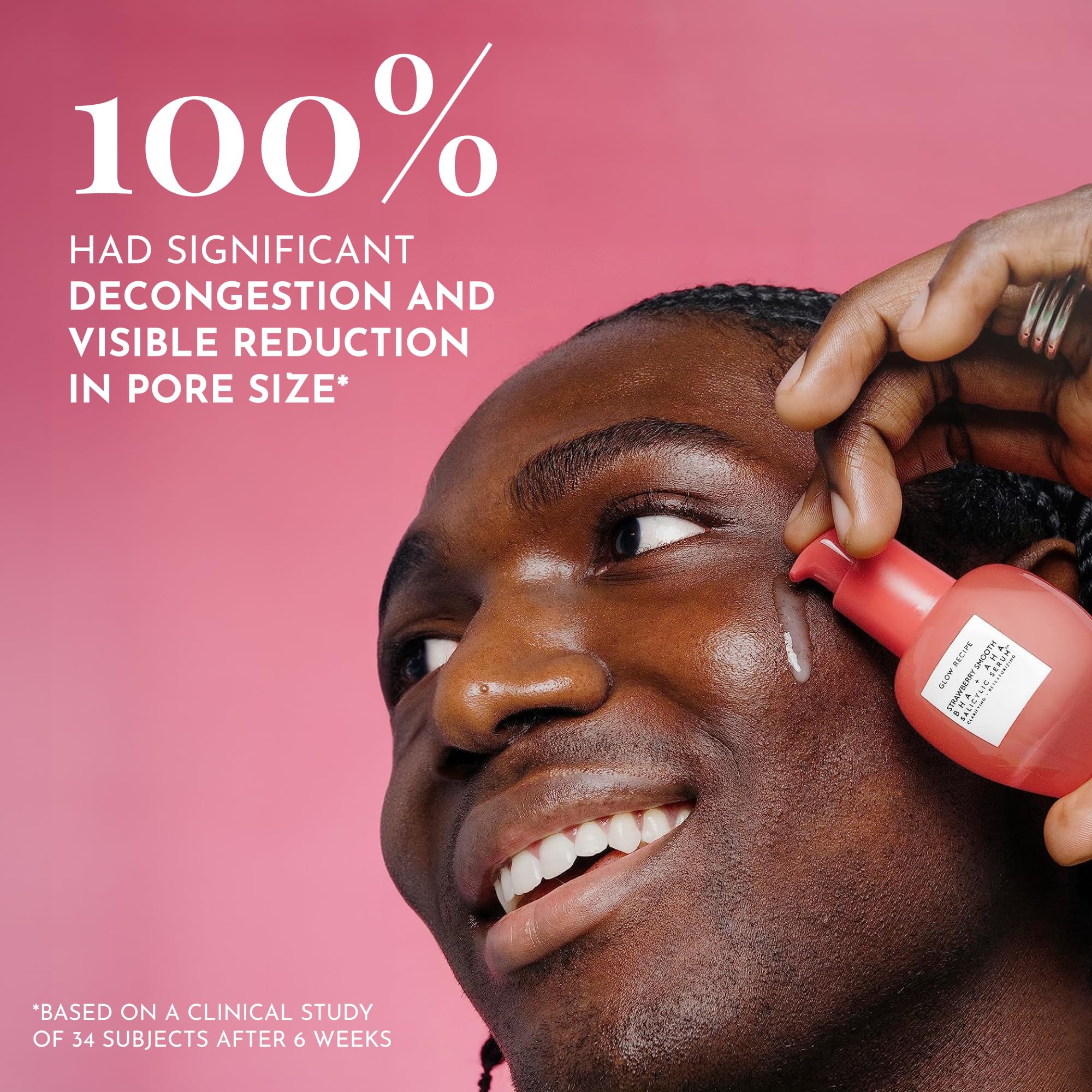 Glow Recipe Strawberry Smoothing Serum application pump demonstrates easy daily use.