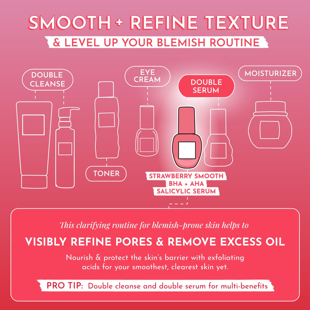 Glow Recipe Strawberry Smoothing Serum vegan cruelty-free packaging emphasized.