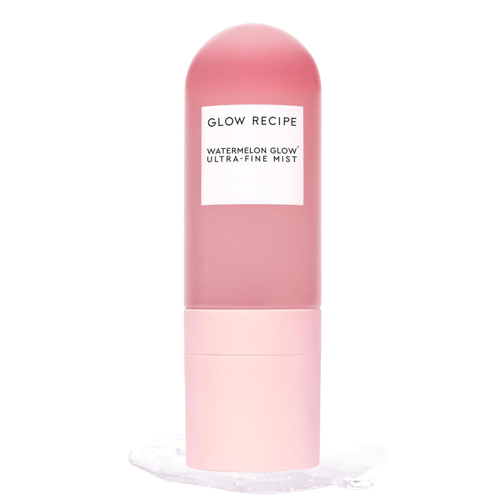 Glow Recipe Watermelon Glow Facial Spray bottle refreshes and hydrates skin.