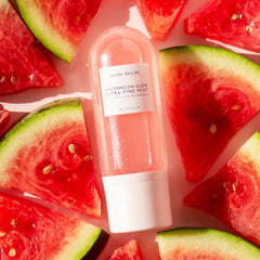 Glow Recipe Watermelon Glow Facial Spray mist applied for dewy radiance.