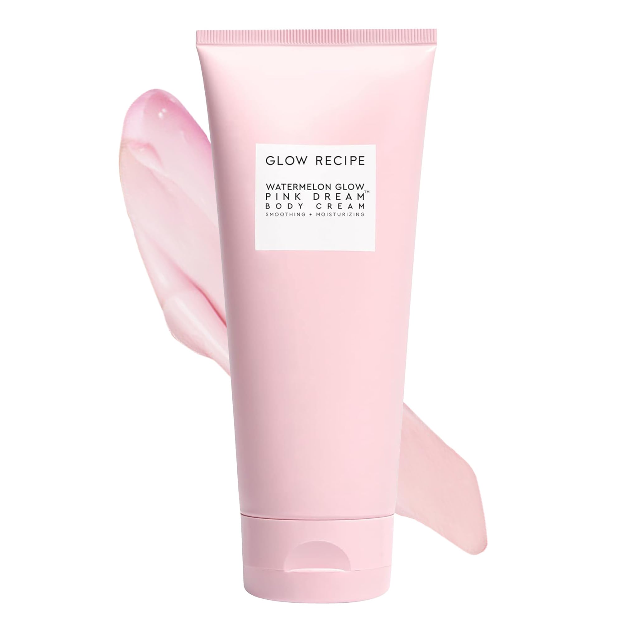 Glow Recipe Watermelon Glow Pink Dream Body Cream bottle shows non-greasy hydration.