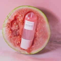Glow Recipe Watermelon Hibiscus flowers closeup shows soothing botanical notes.