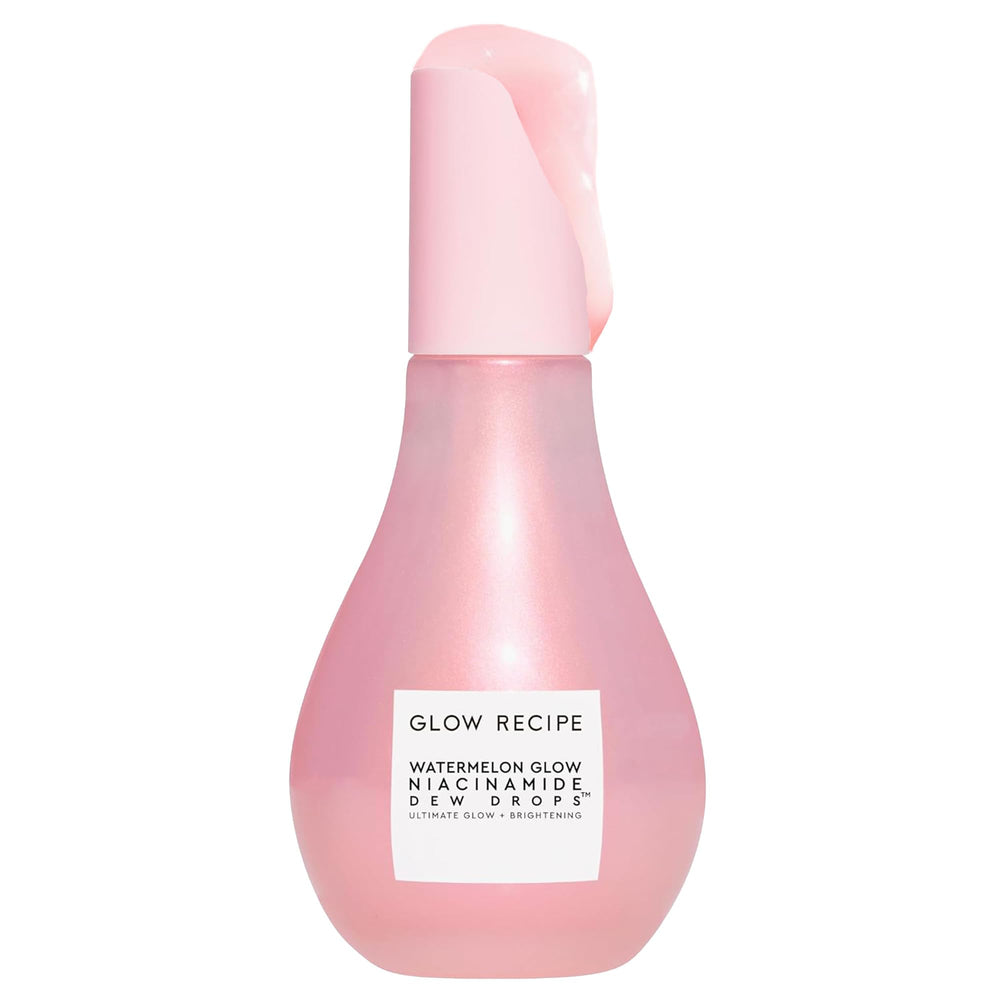 Glow Recipe Watermelon Niacinamide Dew Drops bottle delivers radiant hydration.